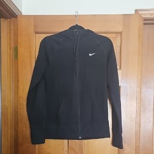 Nike Black Full-Zip Hoodie with White Swoosh